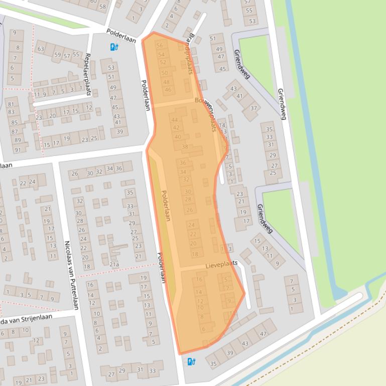 Kaart van postcodegebied 3211XK.