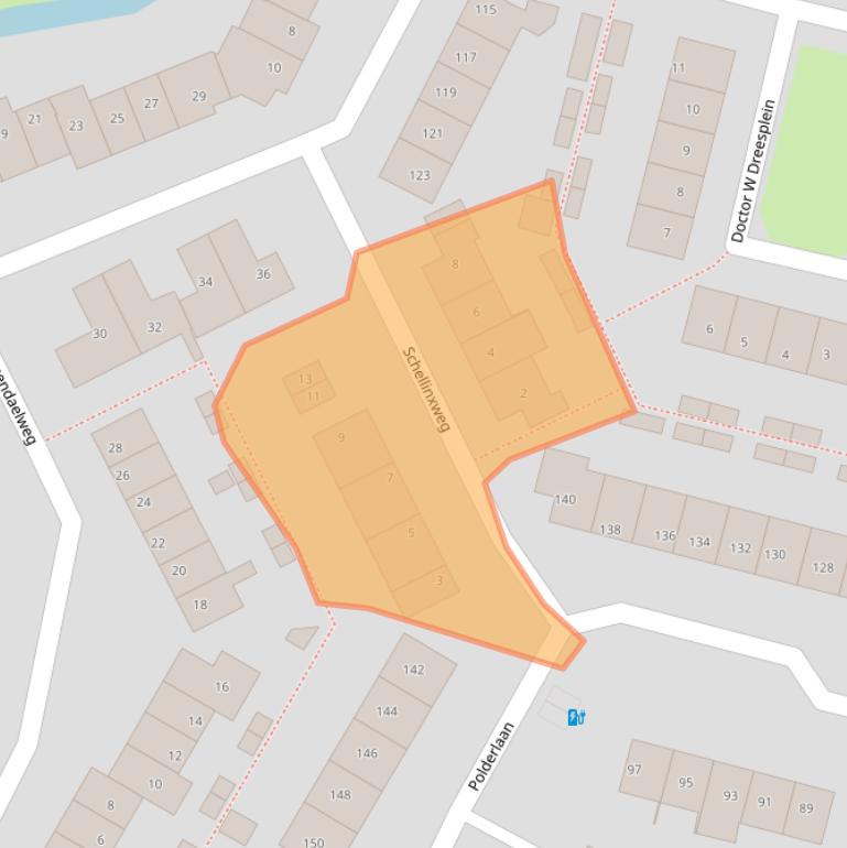 Kaart van postcodegebied 3211XR.