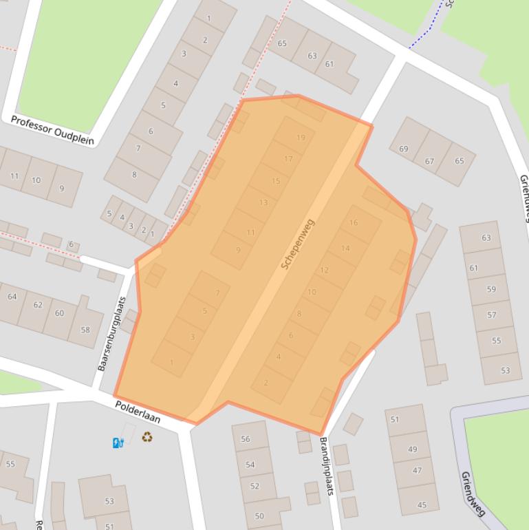 Kaart van postcodegebied 3211XS.