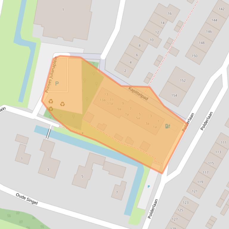 Kaart van postcodegebied 3211XV.