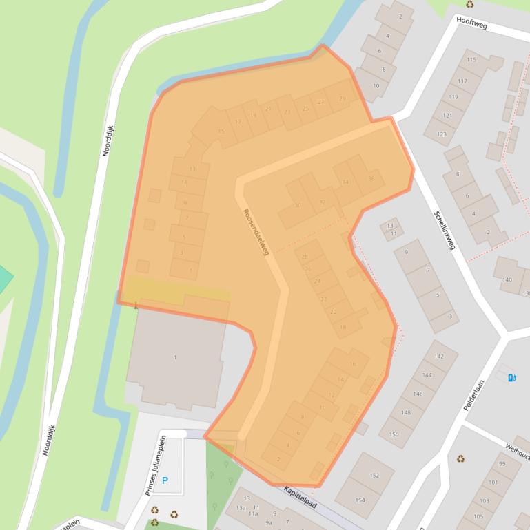 Kaart van postcodegebied 3211XW.