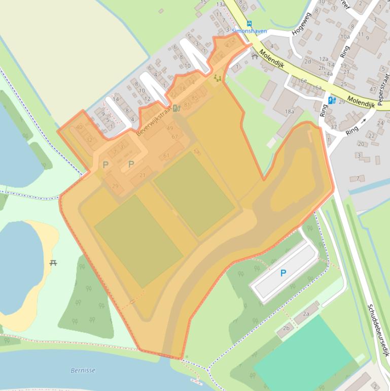 Kaart van postcodegebied 3212LA.