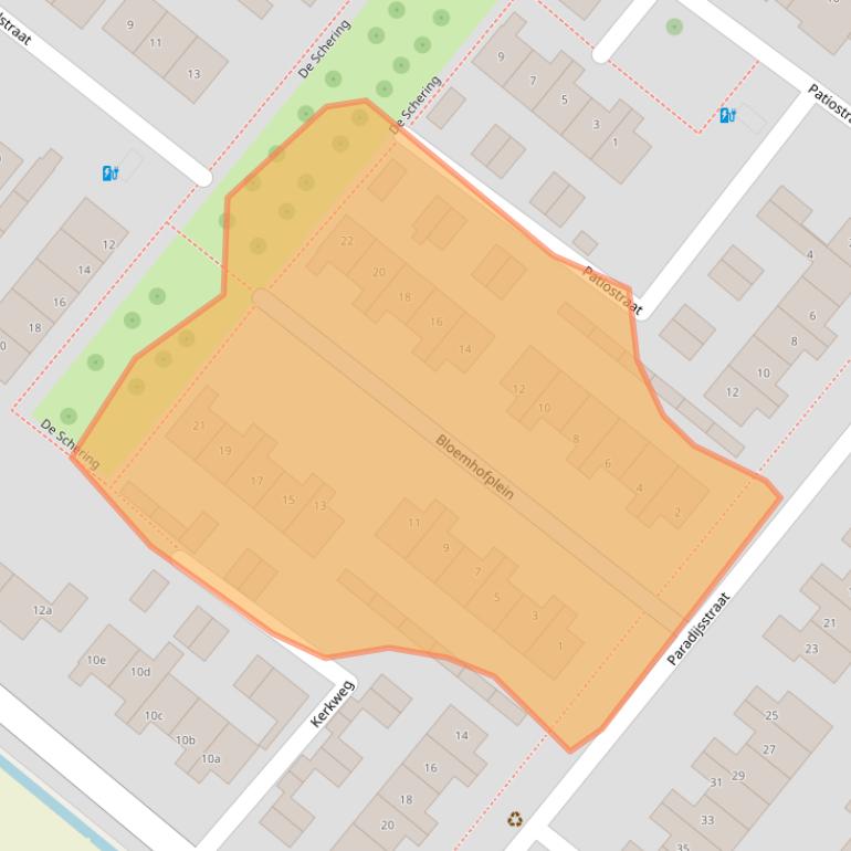 Kaart van postcodegebied 3214AA.