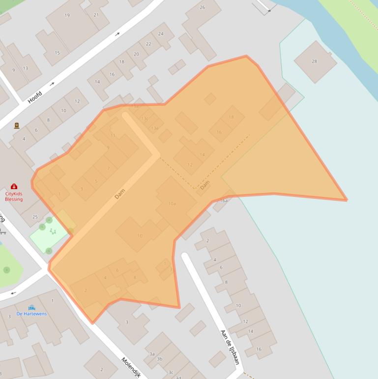 Kaart van postcodegebied 3214AD.