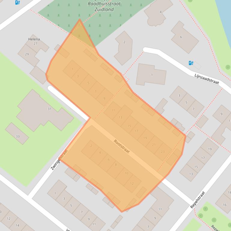 Kaart van postcodegebied 3214AV.