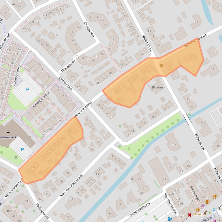 Kaart van postcodegebied 3214CW.