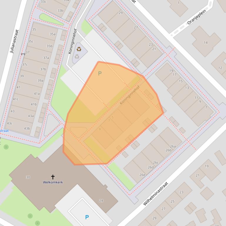 Kaart van postcodegebied 3214DD.