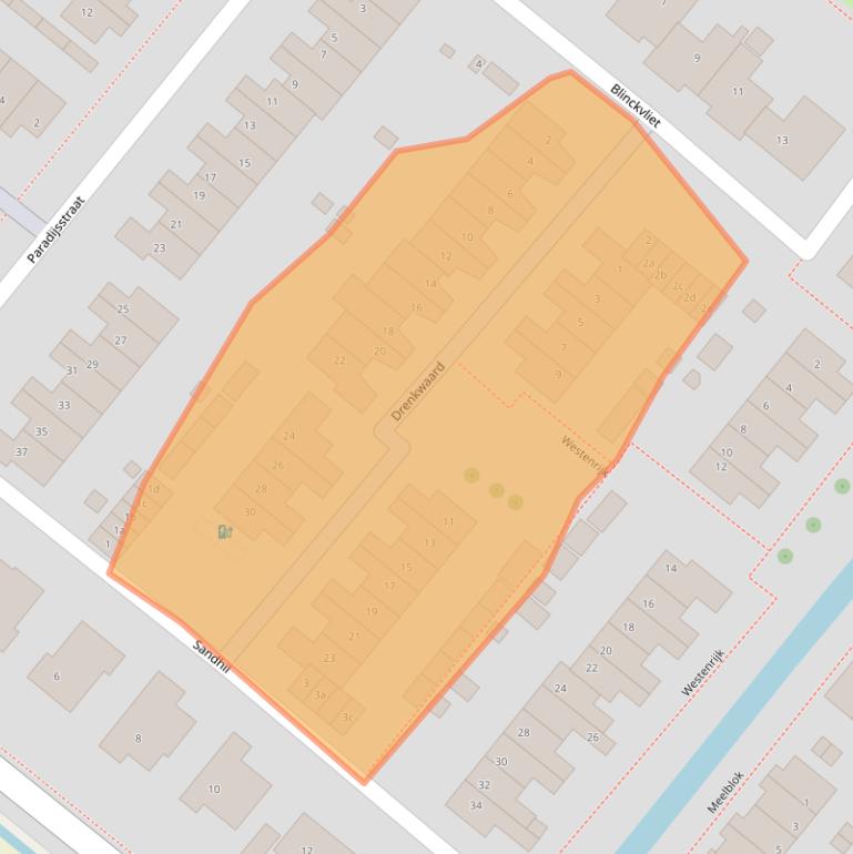 Kaart van postcodegebied 3214EB.