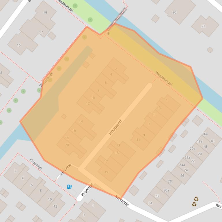 Kaart van postcodegebied 3214EN.