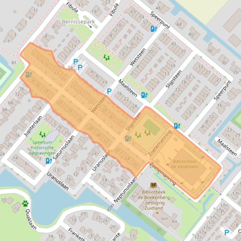 Kaart van postcodegebied 3214GA.