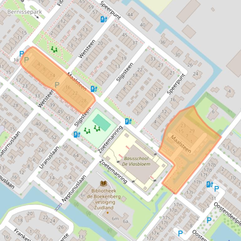 Kaart van postcodegebied 3214HA.