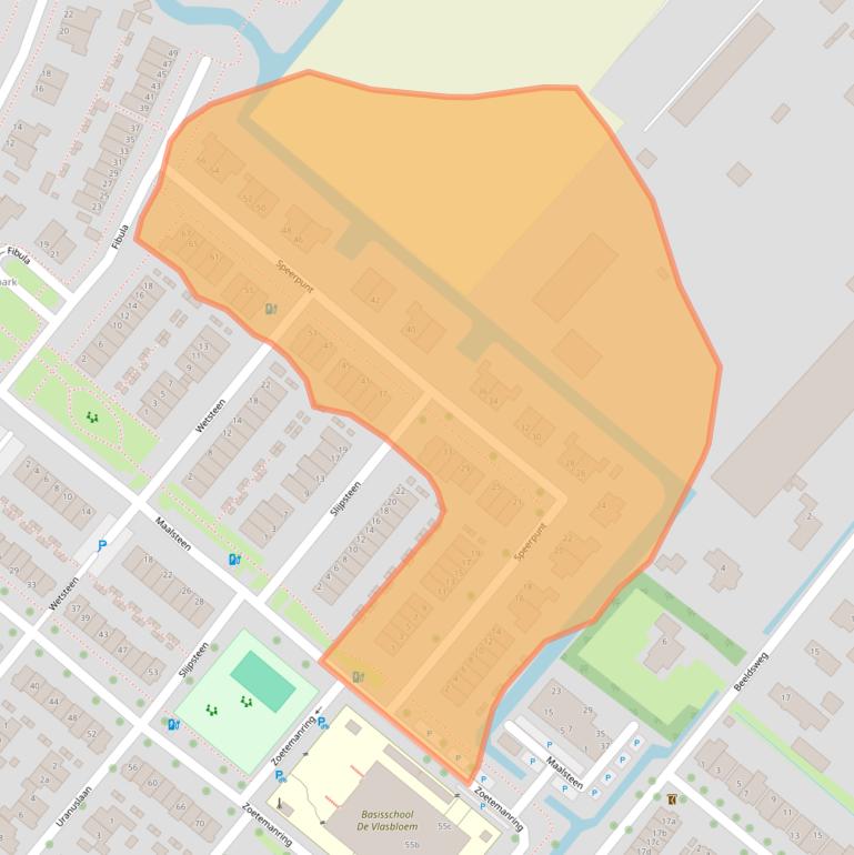 Kaart van postcodegebied 3214HB.