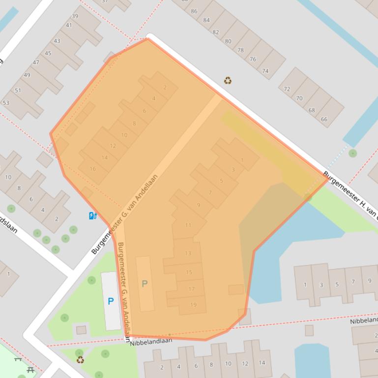 Kaart van postcodegebied 3214TA.