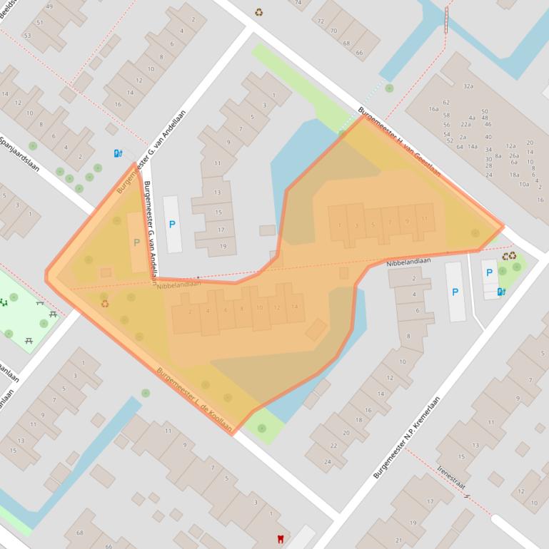 Kaart van postcodegebied 3214TE.