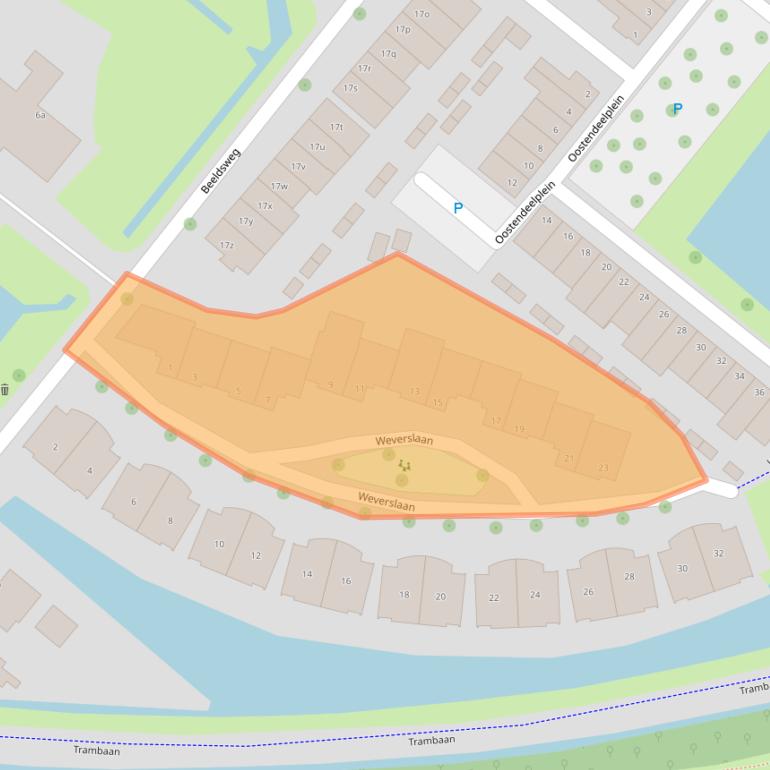 Kaart van postcodegebied 3214TT.