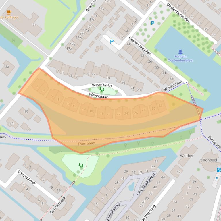Kaart van postcodegebied 3214TV.