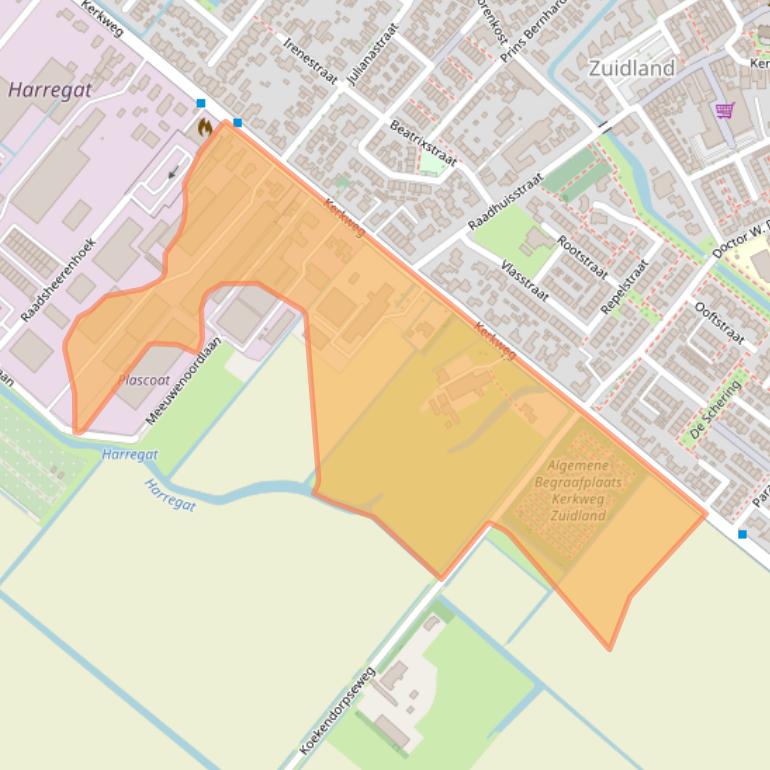 Kaart van postcodegebied 3214VB.