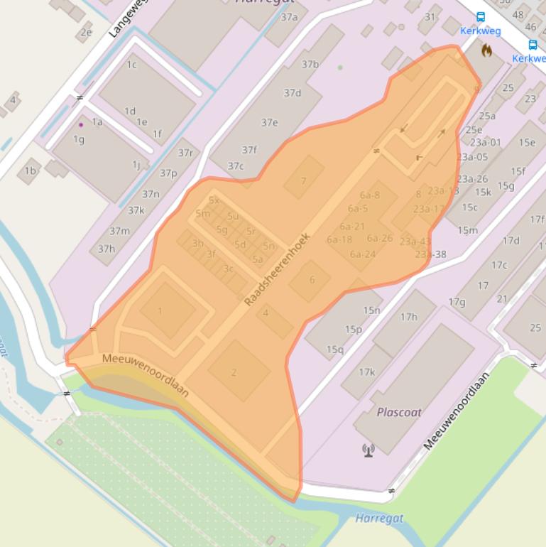 Kaart van postcodegebied 3214VR.