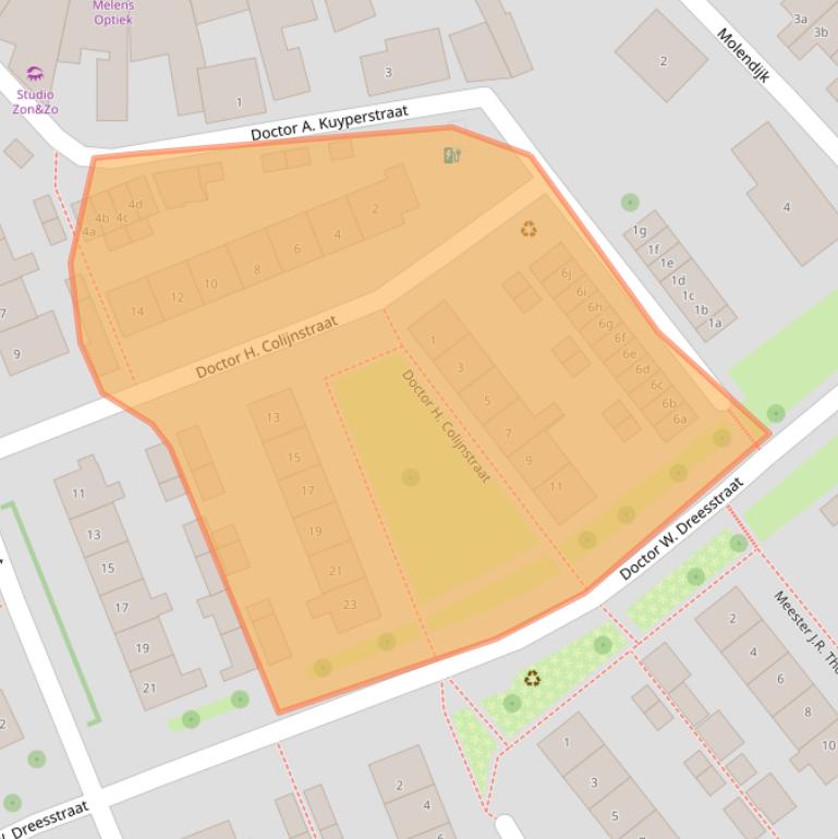 Kaart van postcodegebied 3214XD.