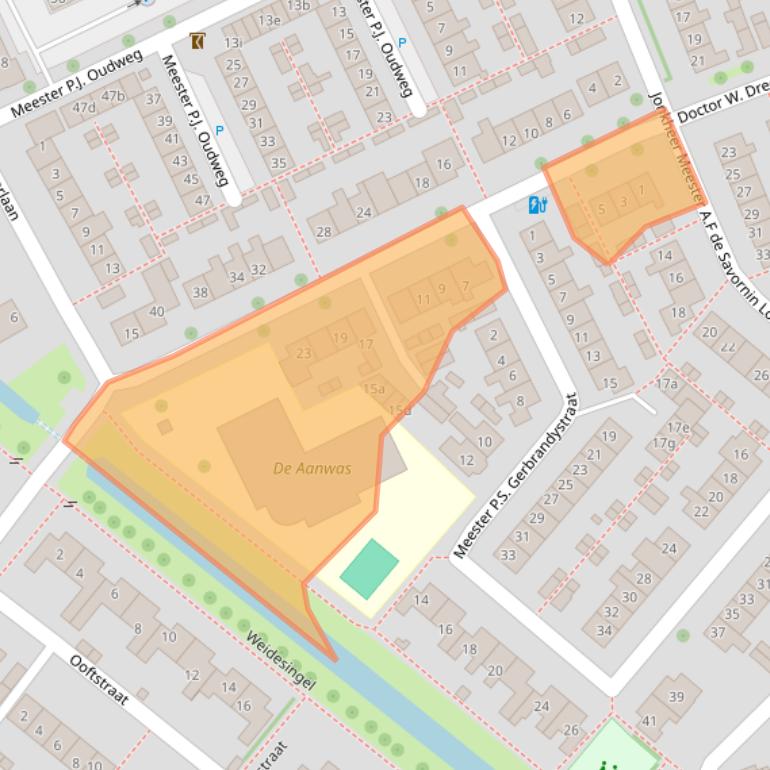 Kaart van postcodegebied 3214XE.