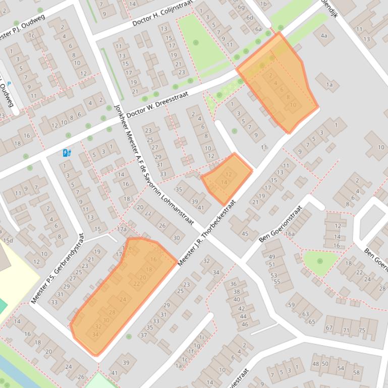 Kaart van postcodegebied 3214XR.
