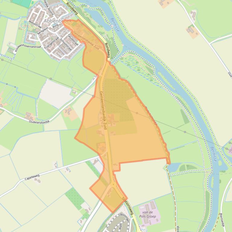 Kaart van postcodegebied 3216AH.