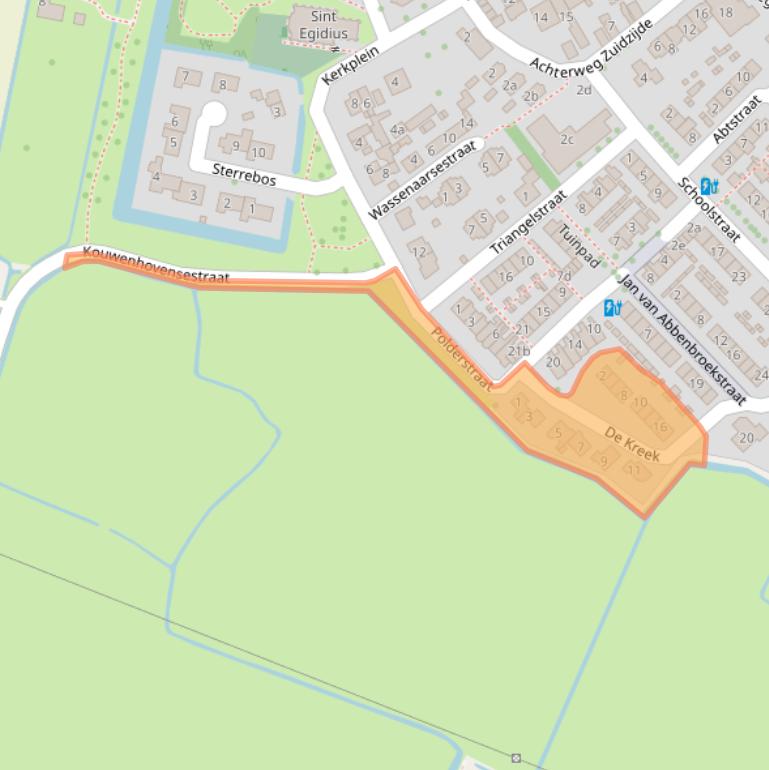 Kaart van postcodegebied 3216BH.