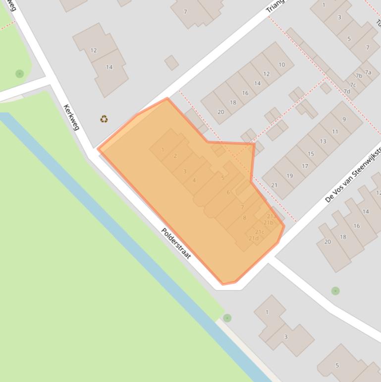 Kaart van postcodegebied 3216BJ.