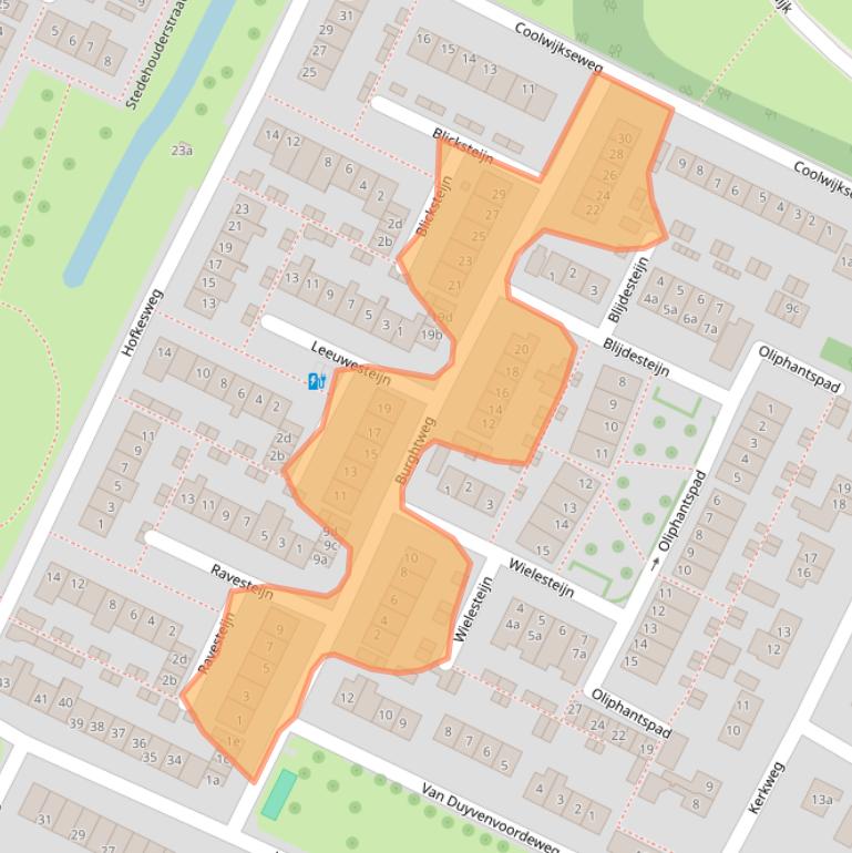 Kaart van postcodegebied 3218AD.