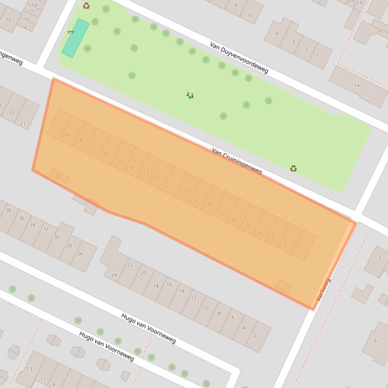 Kaart van postcodegebied 3218BB.