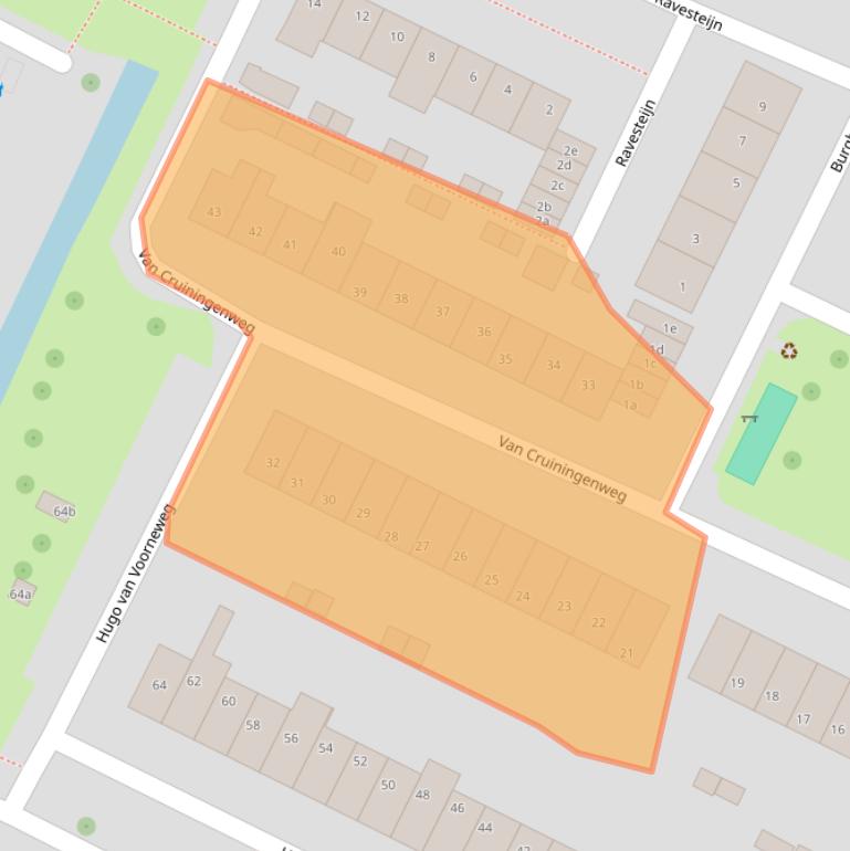 Kaart van postcodegebied 3218BC.