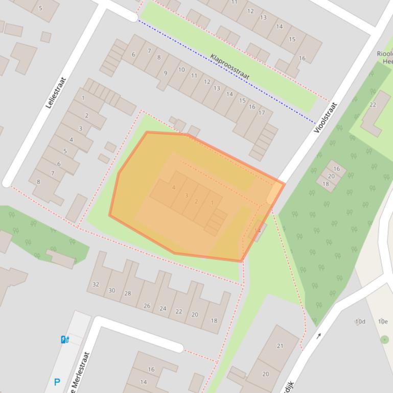 Kaart van postcodegebied 3218BE.