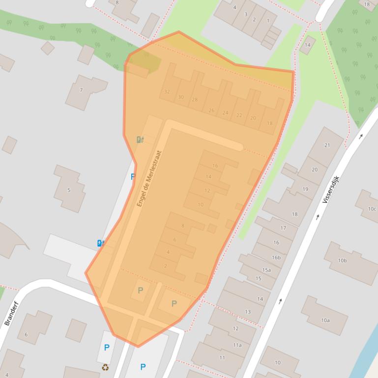 Kaart van postcodegebied 3218BJ.