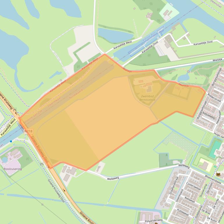 Kaart van postcodegebied 3218LH.