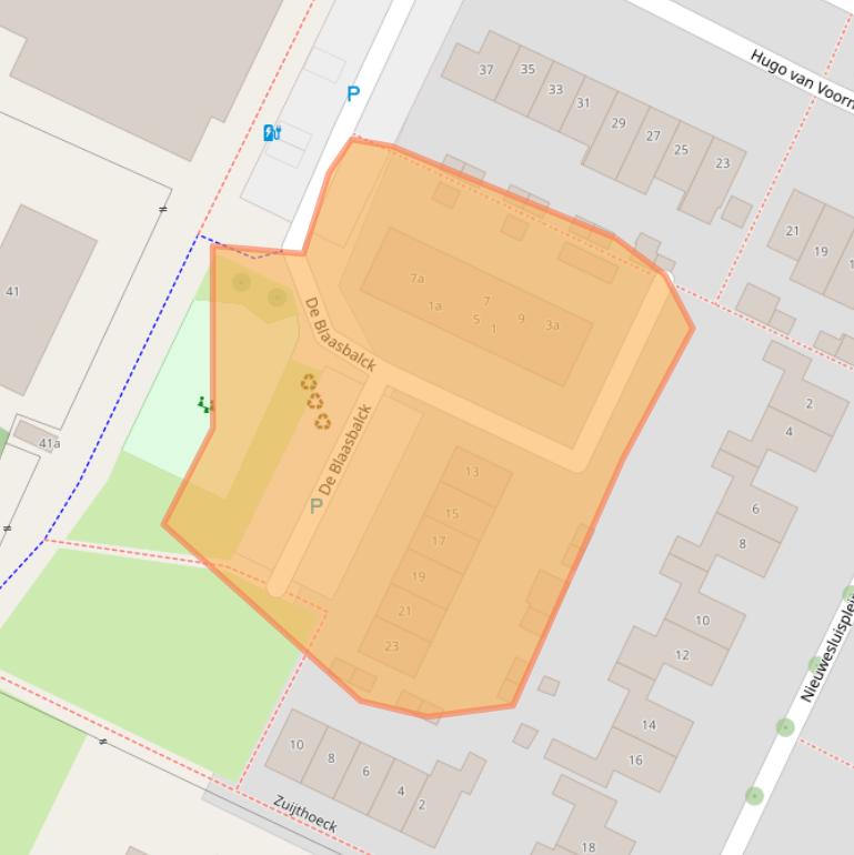 Kaart van postcodegebied 3218TB.