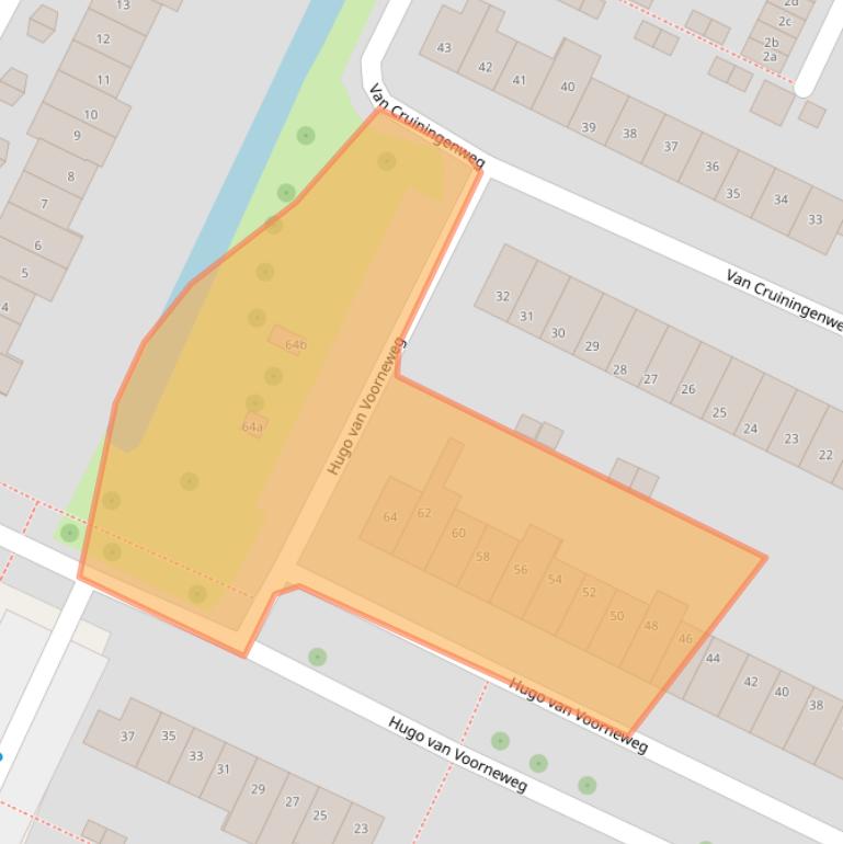 Kaart van postcodegebied 3218VH.