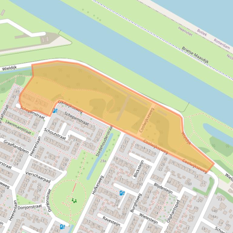 Kaart van postcodegebied 3218VS.