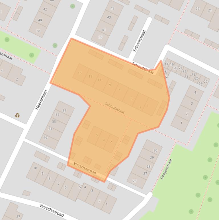 Kaart van postcodegebied 3218VT.