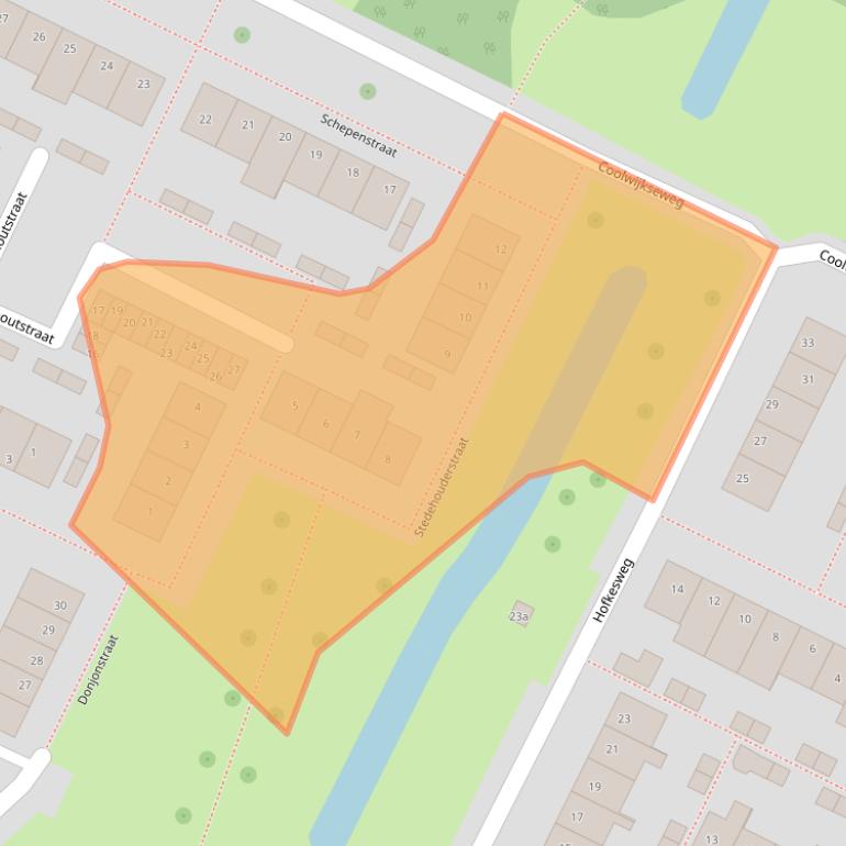 Kaart van postcodegebied 3218VV.