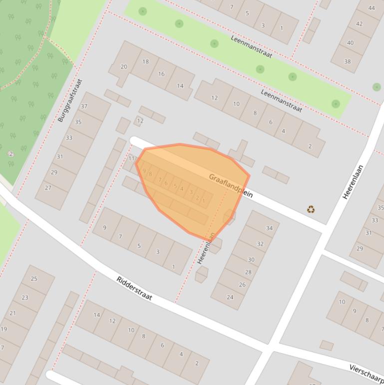 Kaart van postcodegebied 3218VW.