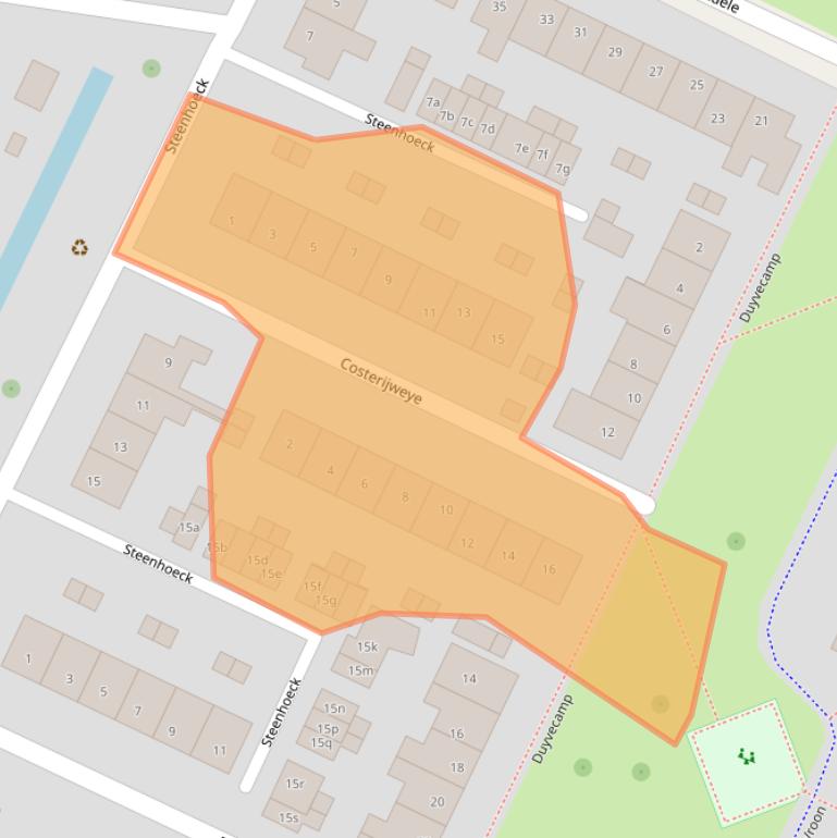 Kaart van postcodegebied 3218XB.