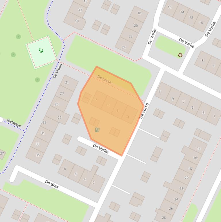 Kaart van postcodegebied 3218XE.