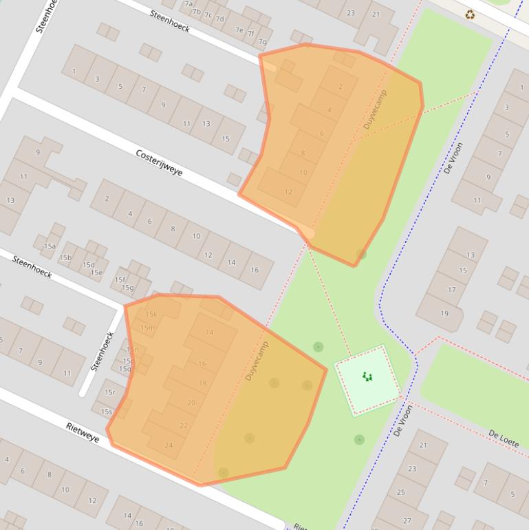 Kaart van postcodegebied 3218XJ.