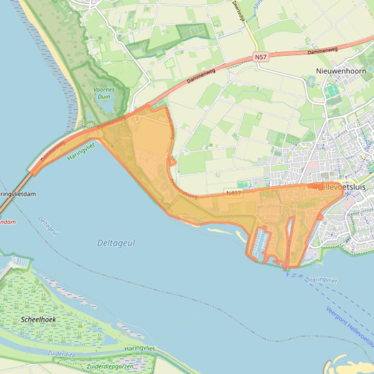 Kaart van postcodegebied 3221.