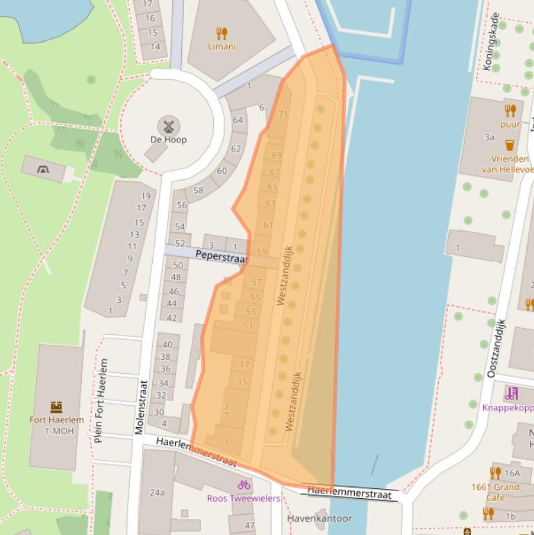 Kaart van postcodegebied 3221AW.