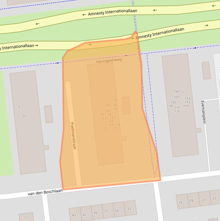 Kaart van postcodegebied 3221BB.