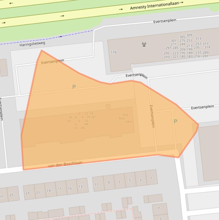 Kaart van postcodegebied 3221BK.