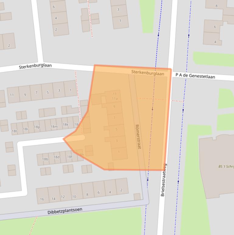 Kaart van postcodegebied 3221BP.