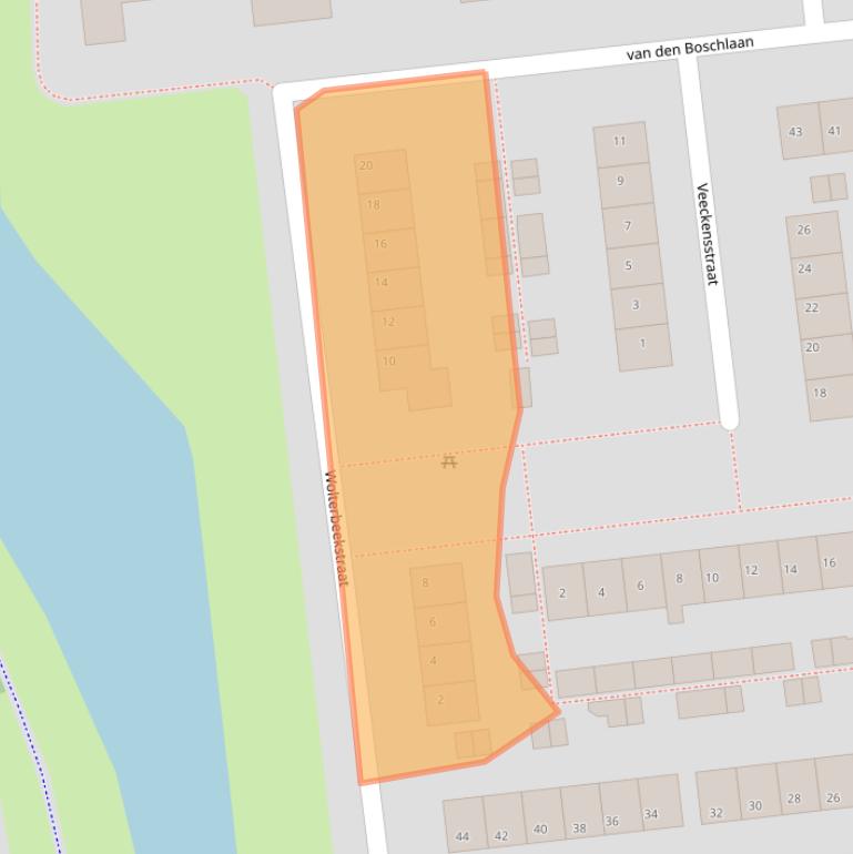 Kaart van postcodegebied 3221BZ.