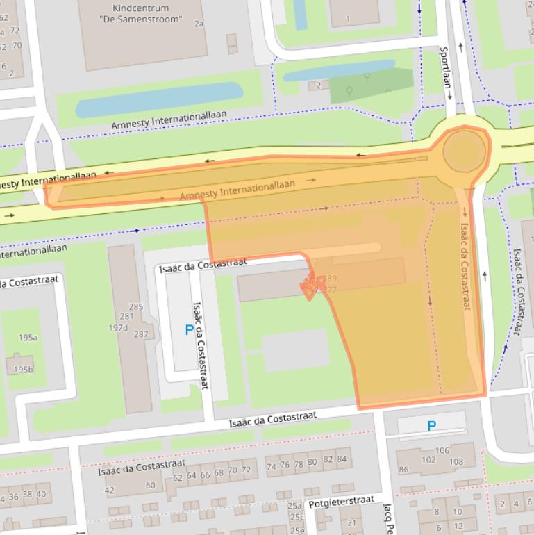 Kaart van postcodegebied 3221TJ.